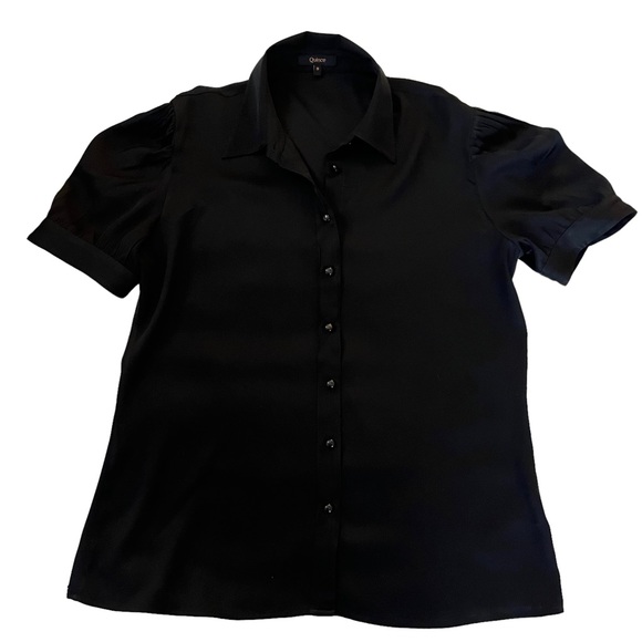 QUINCE | Washable Stretch Silk Puff Sleeve Blouse - Picture 6 of 10